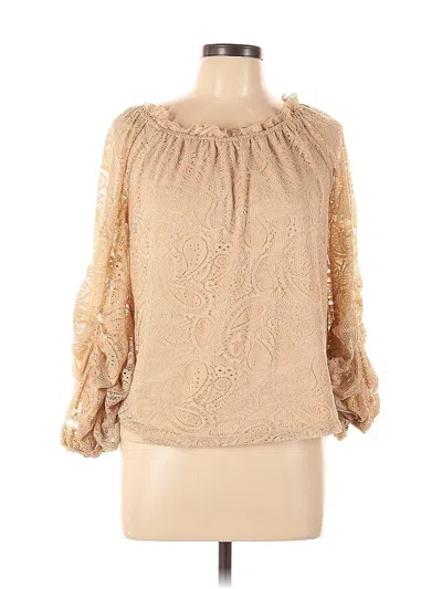 Pre-owned Cato 3/4 Sleeve Blouse In Brown