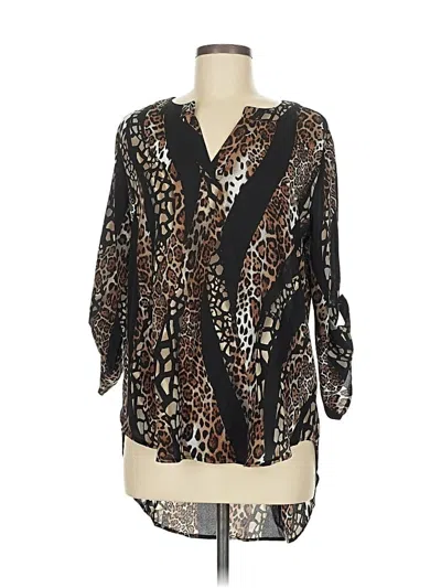 Pre-owned Cato 3/4 Sleeve Blouse In Brown