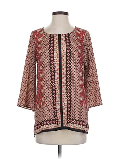 Pre-owned Cato 3/4 Sleeve Blouse In Brown