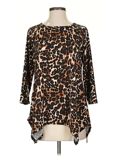 Pre-owned Cato 3/4 Sleeve Blouse In Brown