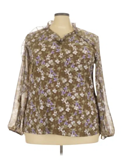 Pre-owned Cato 3/4 Sleeve Blouse In Brown