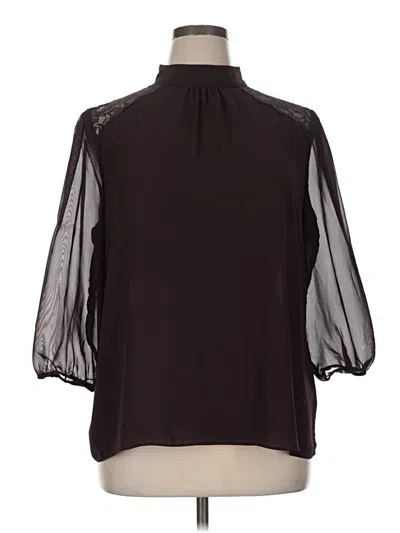 Pre-owned Cato 3/4 Sleeve Blouse In Burgundy