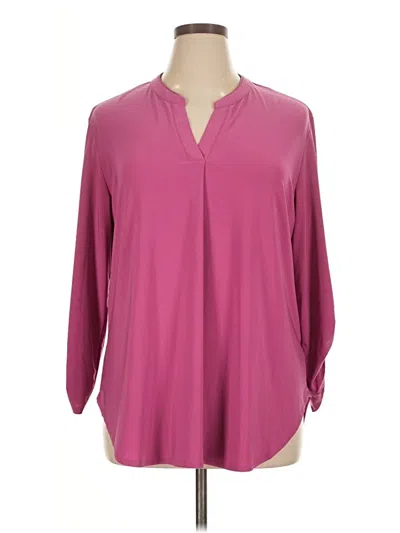 Pre-owned Cato 3/4 Sleeve Blouse In Burgundy