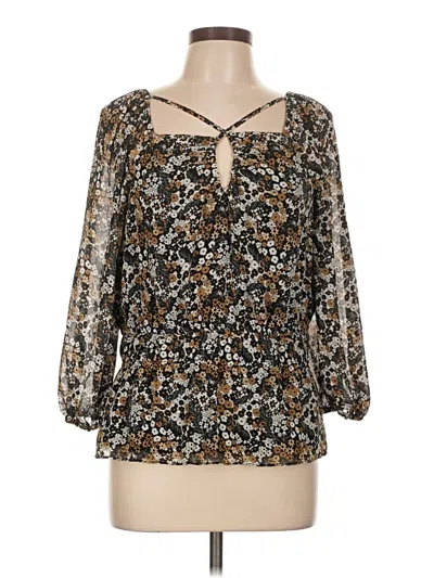 Pre-owned Cato 3/4 Sleeve Blouse In Gold
