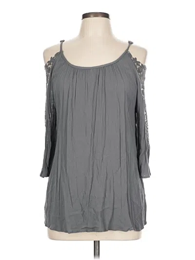Pre-owned Cato 3/4 Sleeve Blouse In Gray
