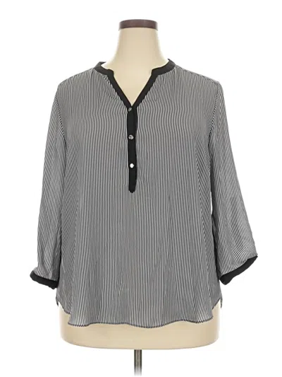 Pre-owned Cato 3/4 Sleeve Blouse In Gray
