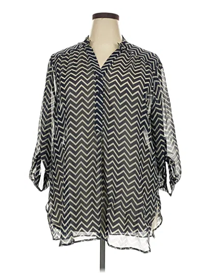 Pre-owned Cato 3/4 Sleeve Blouse In Gray