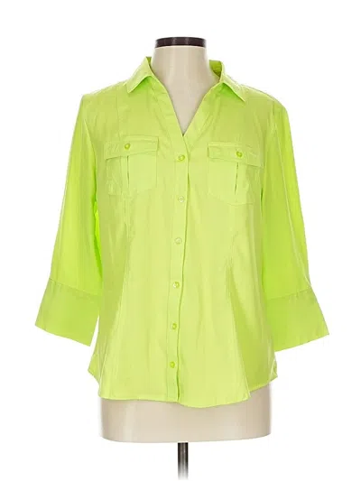 Pre-owned Cato 3/4 Sleeve Blouse In Green