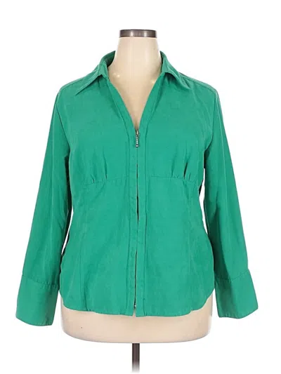 Pre-owned Cato 3/4 Sleeve Blouse In Green