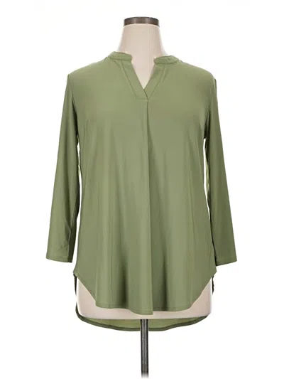 Pre-owned Cato 3/4 Sleeve Blouse In Green