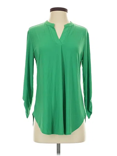 Pre-owned Cato 3/4 Sleeve Blouse In Green