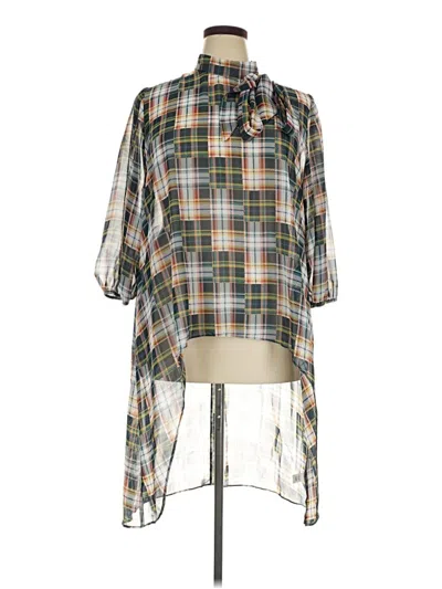 Pre-owned Cato 3/4 Sleeve Blouse In Green