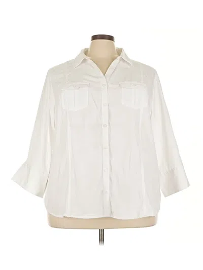Pre-owned Cato 3/4 Sleeve Blouse In Ivory