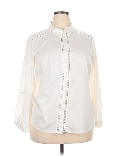 Pre-owned Cato 3/4 Sleeve Blouse In Ivory