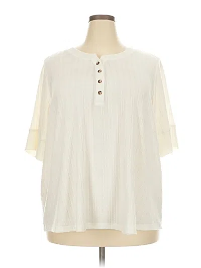 Pre-owned Cato 3/4 Sleeve Blouse In Ivory