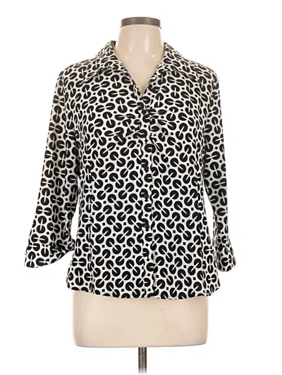 Pre-owned Cato 3/4 Sleeve Blouse In Ivory