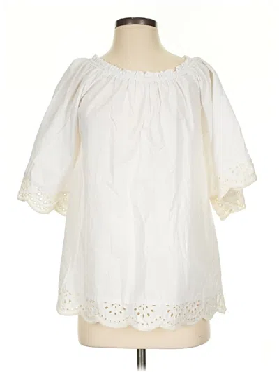 Pre-owned Cato 3/4 Sleeve Blouse In Ivory