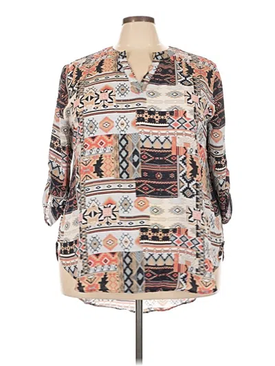 Pre-owned Cato 3/4 Sleeve Blouse In Ivory