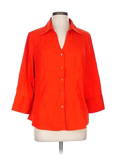 Pre-owned Cato 3/4 Sleeve Blouse In Orange