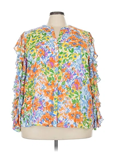 Pre-owned Cato 3/4 Sleeve Blouse In Orange