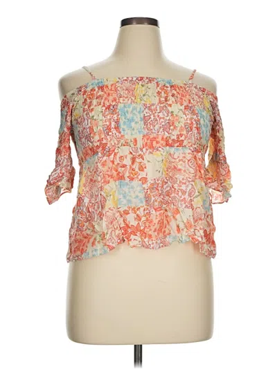 Pre-owned Cato 3/4 Sleeve Blouse In Orange
