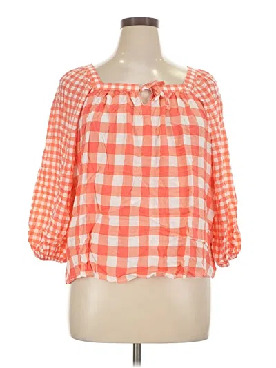 Pre-owned Cato 3/4 Sleeve Blouse In Orange