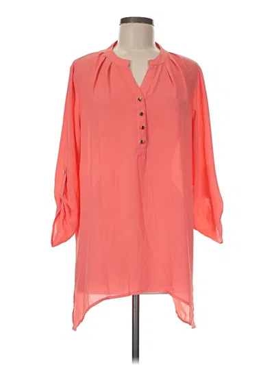 Pre-owned Cato 3/4 Sleeve Blouse In Orange