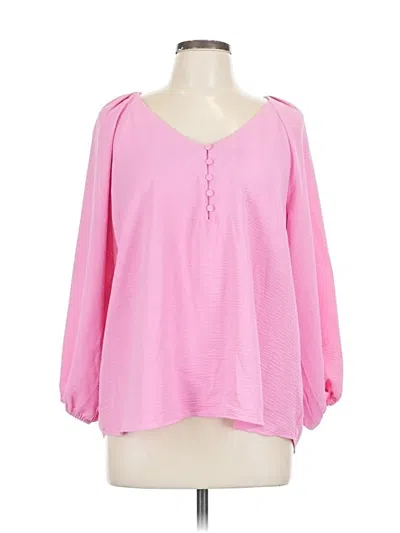 Pre-owned Cato 3/4 Sleeve Blouse In Pink