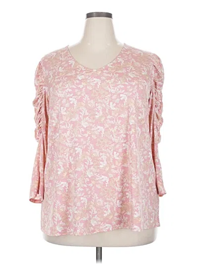 Pre-owned Cato 3/4 Sleeve Blouse In Pink