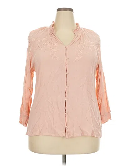 Pre-owned Cato 3/4 Sleeve Blouse In Pink