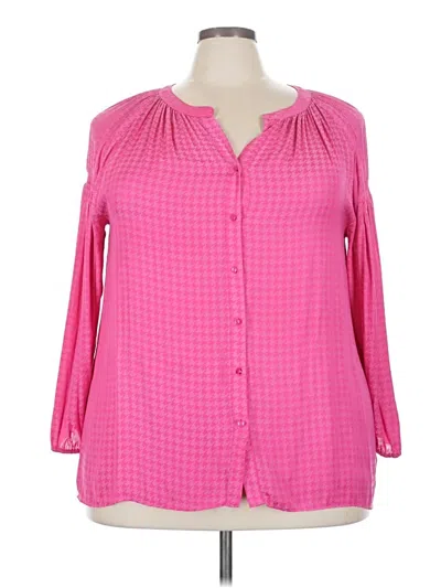 Pre-owned Cato 3/4 Sleeve Blouse In Pink