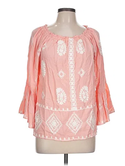 Pre-owned Cato 3/4 Sleeve Blouse In Pink