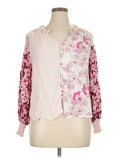 Pre-owned Cato 3/4 Sleeve Blouse In Pink