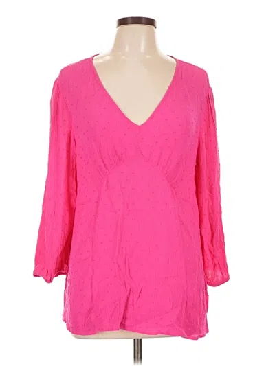 Pre-owned Cato 3/4 Sleeve Blouse In Pink