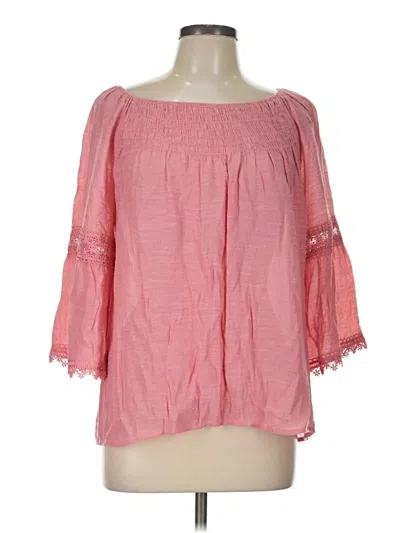 Pre-owned Cato 3/4 Sleeve Blouse In Pink