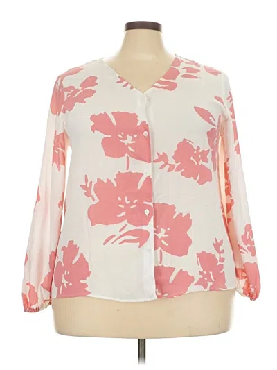 Pre-owned Cato 3/4 Sleeve Blouse In Pink