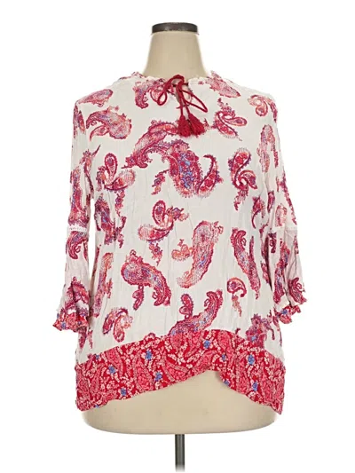 Pre-owned Cato 3/4 Sleeve Blouse In Pink