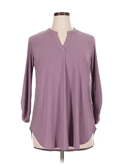 Pre-owned Cato 3/4 Sleeve Blouse In Purple