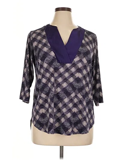 Pre-owned Cato 3/4 Sleeve Blouse In Purple