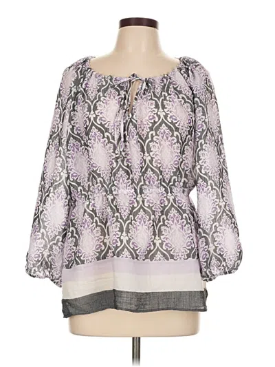 Pre-owned Cato 3/4 Sleeve Blouse In Purple