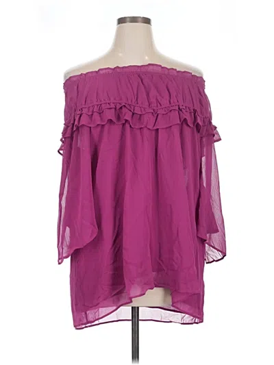 Pre-owned Cato 3/4 Sleeve Blouse In Purple