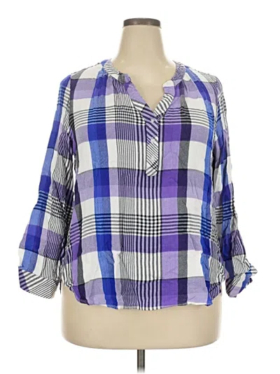 Pre-owned Cato 3/4 Sleeve Blouse In Purple