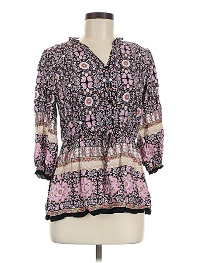 Pre-owned Cato 3/4 Sleeve Blouse In Purple
