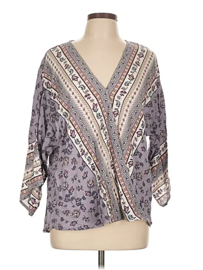 Pre-owned Cato 3/4 Sleeve Blouse In Purple