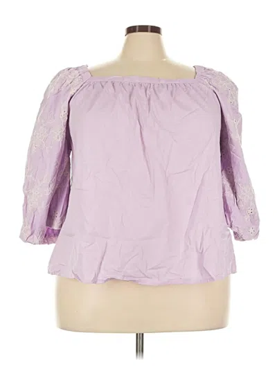 Pre-owned Cato 3/4 Sleeve Blouse In Purple