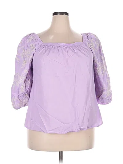 Pre-owned Cato 3/4 Sleeve Blouse In Purple