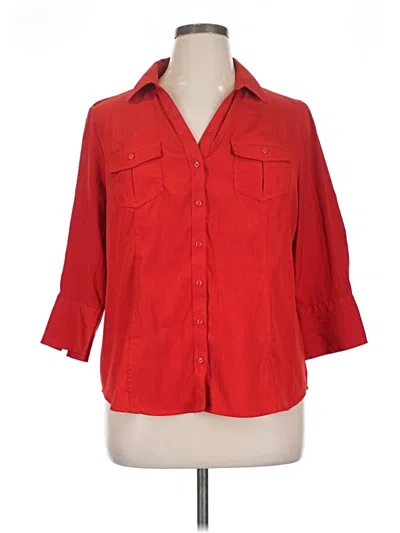 Pre-owned Cato 3/4 Sleeve Blouse In Red