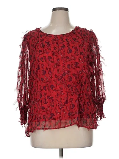 Pre-owned Cato 3/4 Sleeve Blouse In Red