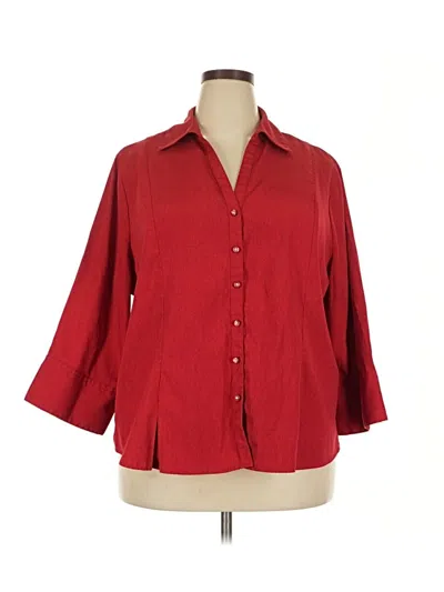 Pre-owned Cato 3/4 Sleeve Blouse In Red