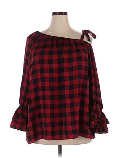 Pre-owned Cato 3/4 Sleeve Blouse In Red
